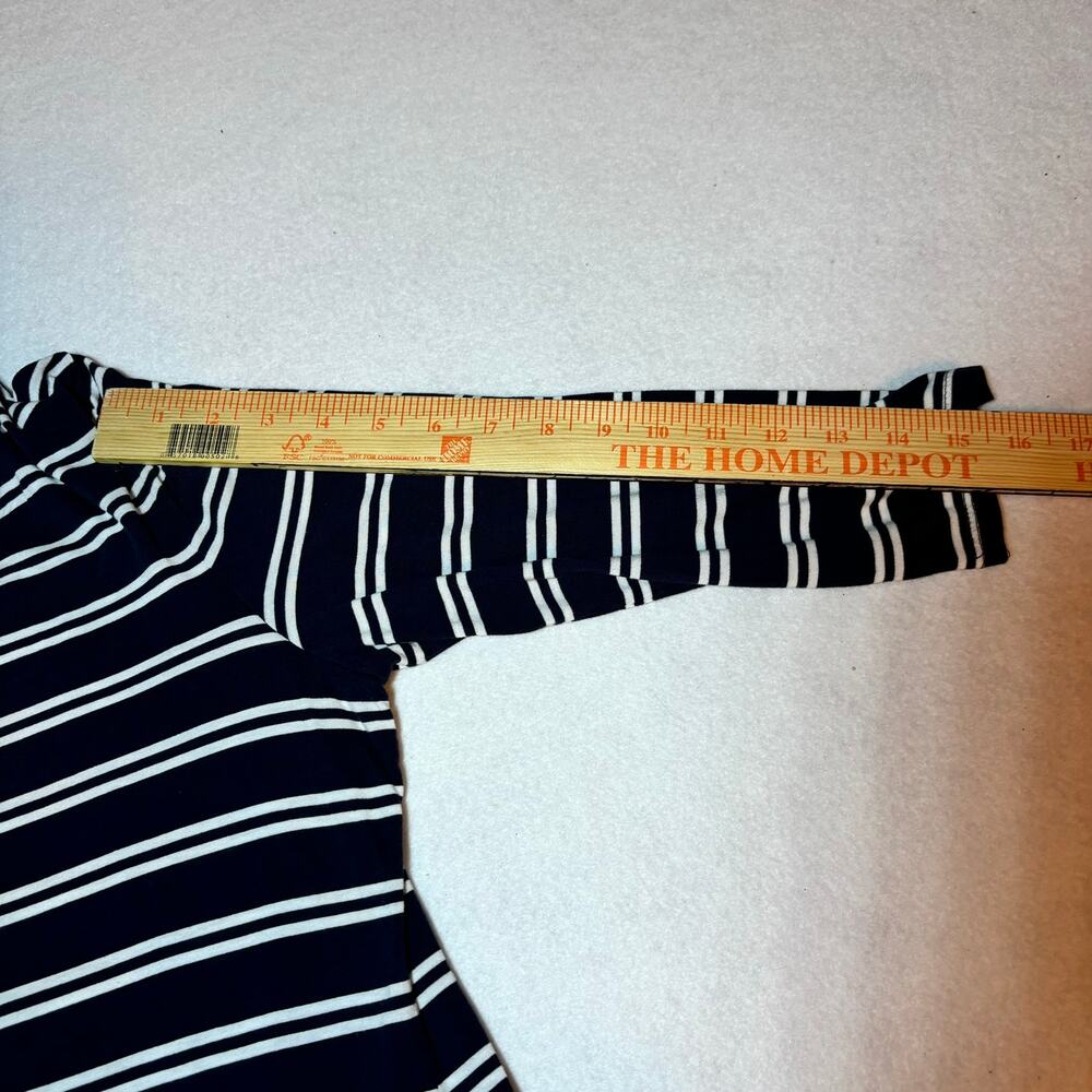 Talbots Black White Stripe V Neck Lyocell Rayon Blend Size M - Picture 5 of 7